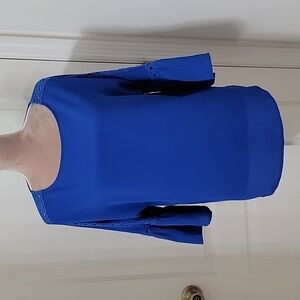 Alyx Size M Royal Blue 3/4 Sleeve Tunic with Cutouts on Arms. Exc. Used Cond.